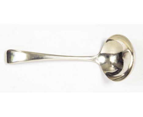 A GEORGE V SILVER SAUCE LADLE, OLD ENGLISH PATTERN, SHEFFIELD 1924, 1OZ 5DWTS