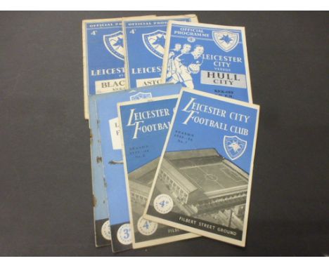 12 Leicester City football programmes from 1953/54 to 1956/57 to include 53/54 v Hull City, 54/55 v Newcastle, Arsenal, Villa