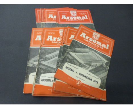 23 Late 1950s Arsenal home football programmes from 1955/56 to 1959/60 to include 55/56 x 5, 56/57 x 2, 57/58 x 2, 58/59 x 4 