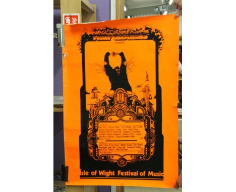 Music Poster - A Fiery Creations poster for the Isle Of Wight festival featuring The Who and Bob Dylan