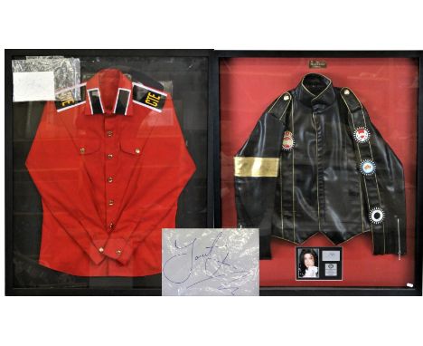 Music Memorabilia - Michael Jackson - Two framed and glazed items of clothing from the private collection of the Jackson fami