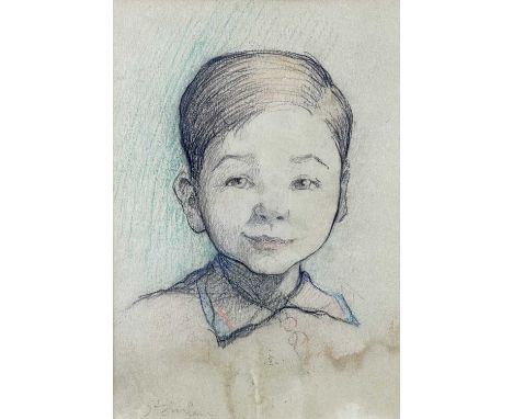 Stefan STEINLEIN(XIX-XX) Portrait StudyPencilSigned21cm x 15cm