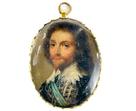 Circle of Cornelis Jonson Van Ceulen (1593-1661) 17th Century Portrait Miniature, George Villiers, 1st Duke of Buckingham (15