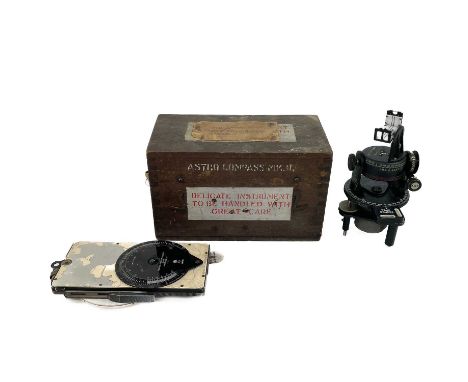 An Air Ministry Astro compass Mk II. Numbered 6A/1174 2-H, boxed, with instructions and original ink label for RAF Scampton L