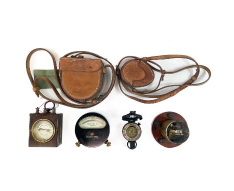 A Telegraph works Silvertown London galvanometer. Together with a T.G Co. Ltd lacquered brass marching compass, a Galvo No 24