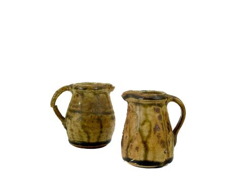 William (Bill) Marshall, Leach pottery. A small jug, with incised decoration below the spout, personal and St Ives seal marks