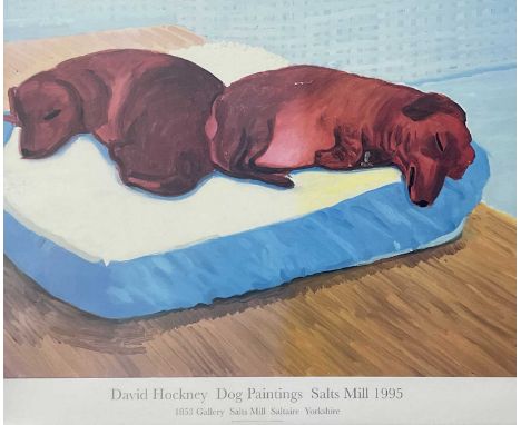 A David Hockney Exhibition Poster Dog Drawings Salt Mills 19951853 Gallery64cm x 52cmNo condition issues.