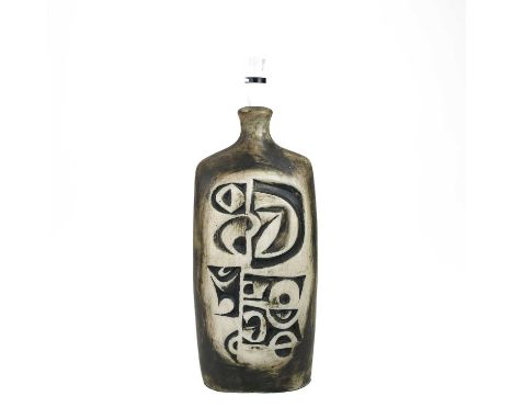 A Tremaen pottery Zennor lamp base. With earthy glaze, height 53cm.No condition isssues to report. would need to be professio