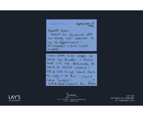 Diana - The Private Correspondence of a Princess A collection of letters and notecards written by Diana, Princess of Wales Di