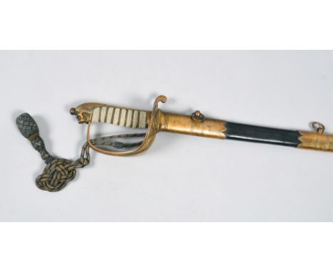 An early 20c British Naval officers sword of the Royal Naval Reserve,  retailed by J R Gaunt &amp; Son, late Edward Thurkle o