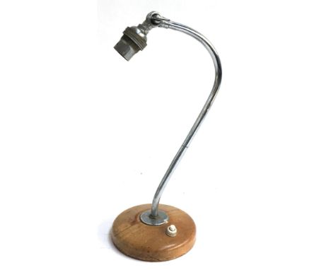 A 1950s chrome and wood desk lamp 