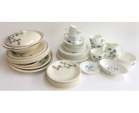 A Wedgwood 'Ice Rose' tea service, together with a Gray's Pottery part dinner service 