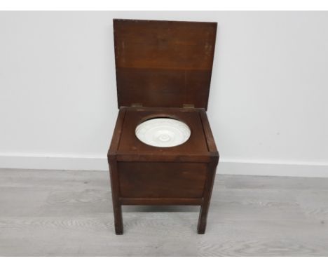 EDWARDIAN MAHOGANY COMMODE 41.5CM BY 47CM