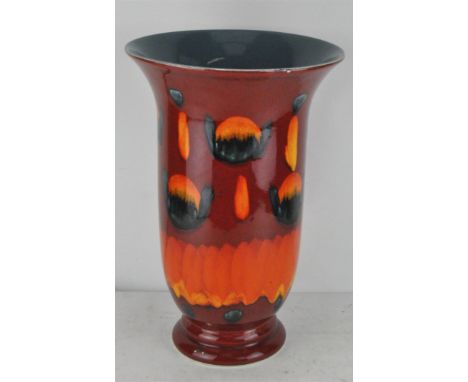 A large Poole pottery "Volcano" pattern vase, with flared rim, 44cm high