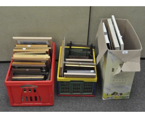A large assortment of vintage picture and photo frames, various sizes (three boxes)