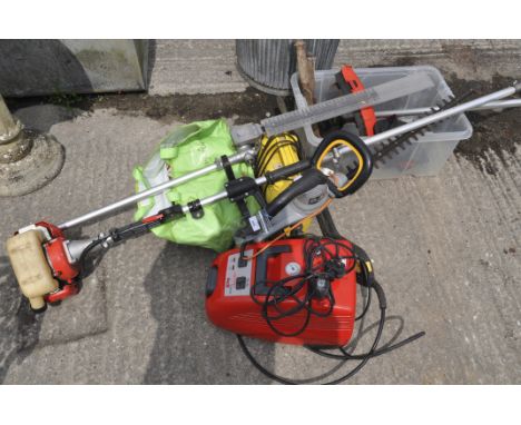 A selection of assorted tools including a Mito X hedge trimmer, and other tools