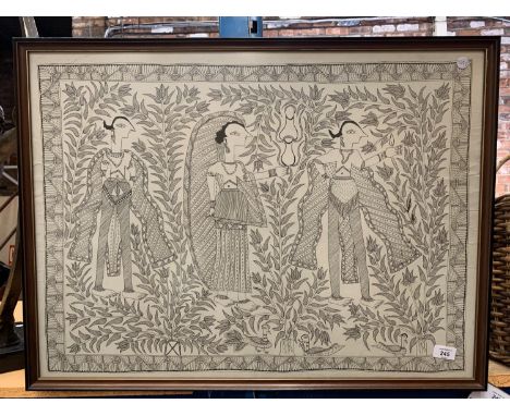 A FRAMED INDIAN PRINT 