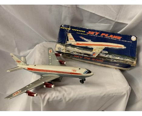 A MARX TOYS BATTERY OPERATED JET PLANE 