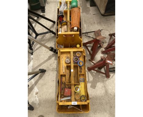 A PAIR OF DONKI TOOL BOXES TO INCLUDE A LARGE ASSORTMENT OF TOOLS 