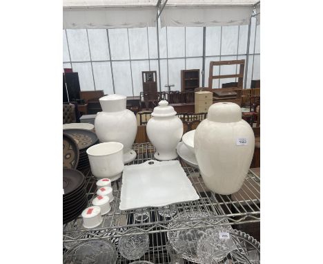 AN ASSORTMENT OF PLAIN CERAMIC WARE FOR PAINTING 