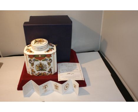 A BOXED ROYAL WORCESTER LIMITED EDITION TEA CADDY 2/1000 