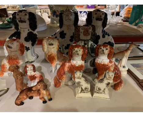 A LARGE COLLECTION OFSTAFFORDSHIRE CERAMIC DOGS 