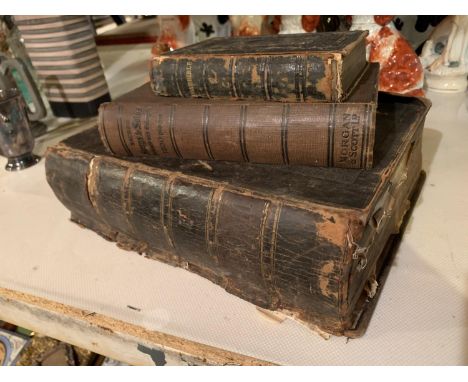 TWO VINTAGE BIBLES AND A BOOK OF SACRED SONGS AND SOLOS 