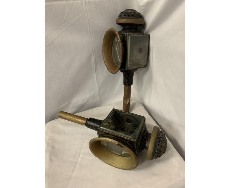 TWO VINTAGE COACH LANTERNS 