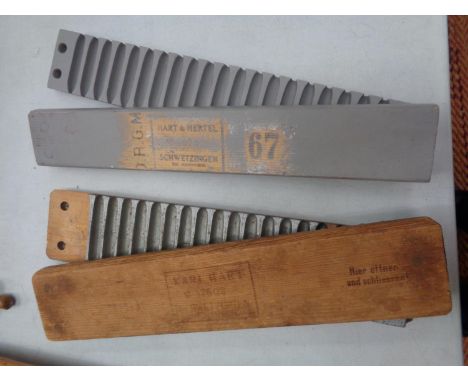 TWO VINTAGE WOODEN HART &amp; HERTAL CIGAR MOULDS 
