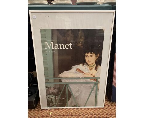 A LARGE FRAMED MANET PRINT 