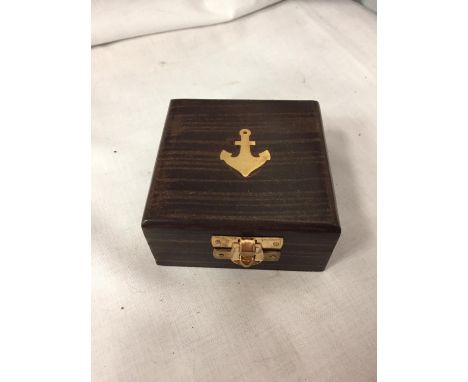 A BOXED BRASS HENRY HUGHES STYLE COMPASS 