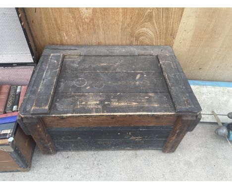 A VINTAGE PINE CHEST AND CONTENTS 