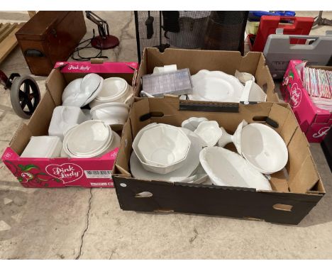 A LARGE QUANTITY OF PLAIN CERAMIC WARE TO DECORATE AND FIRE IN A KILN 