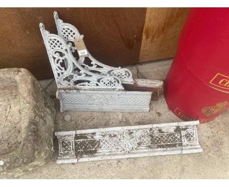 A VINTAGE CAST IRON SINK SUPPORT FRAME 