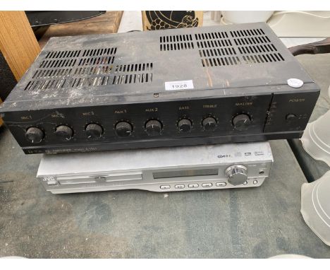 A PA AMPLIFIER AND A JVC DVD PLAYER 