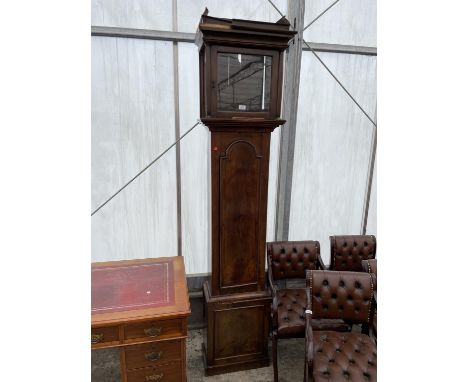 A 19TH CENTURY WALNUT LONGCASE CLOCK CASE 