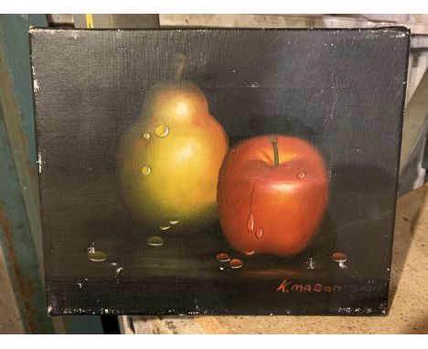 A FRUIT CANVAS SIGNED K MASON 