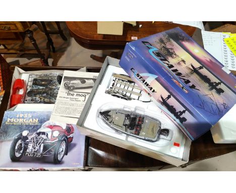 A Airfix boxed Engineer model of a jet engine, a boxed Minicraft model kit Morgan 1935 three wheeler boxed and a Nitro 'Casta