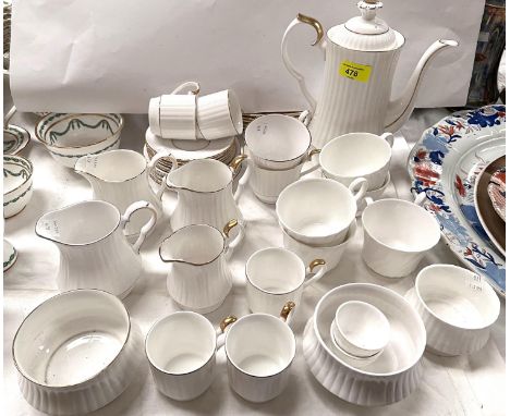 A selection of Hammersley fluted white china tea/coffee ware, 34 pieces approx 