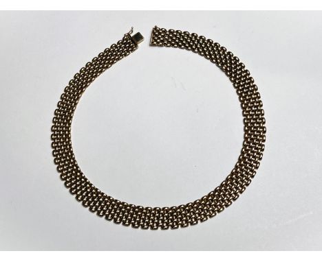 A 9ct hallmarked gold gate chain necklace, length 34cm, 56.5gms&nbsp; 