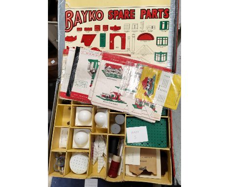 A Bayko retail cabinet with drawers containing spares etc (taped to keep solid) 