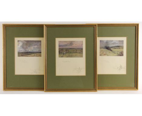 After Lionel Edwards (British, 1878-1966),'The Whaddon Chase', 'The Warwickshire' and 'The Bicester', three hunting scenes,Pr