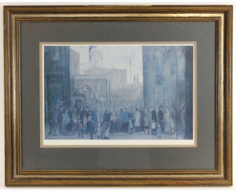 Laurence Stephen Lowry RA RBA (1887-1976),'Outside The Mill',Limited edition print on paper,Unsigned,Adam Collection blind st