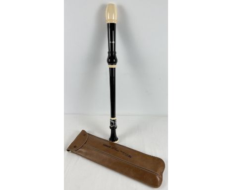 A vintage 3 piece Aulos tenor recorder in a Yamaha YRT-3028 zip front case. 