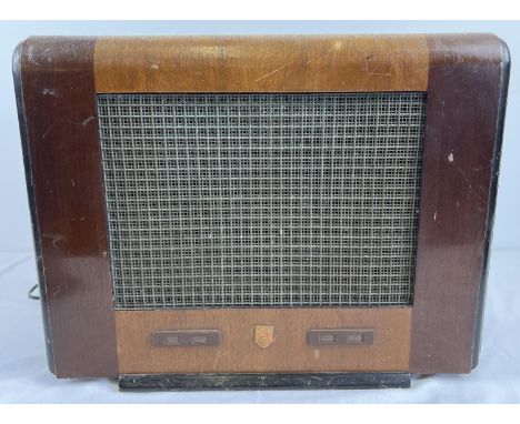 A vintage mid century wooden cased A.110 radio by Ecko. Approx 33 x 34cm.