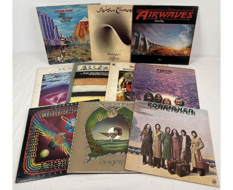 10 vintage rock albums, mostly 1970's. To include artists: Little Feat, Robin Trower, Airwaves, Bob Dylan, Focus, Journey, Fo