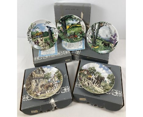 5 boxed Wedgwood limited edition ceramic collectors plates. 3 from the Colin Newman's Country Panorama Collection together wi