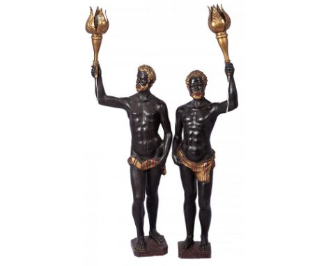 Lamp-anchor-holders, early 20th century.In polychrome pine wood.It has minor damage due to use and the passage of time. There