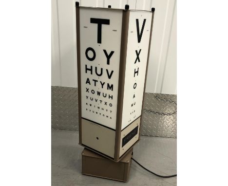 Hamblin-London Opticians Rotating Eye Test Box - a vintage Ophthalmic table top electric square Rotating Eye Test box, able t