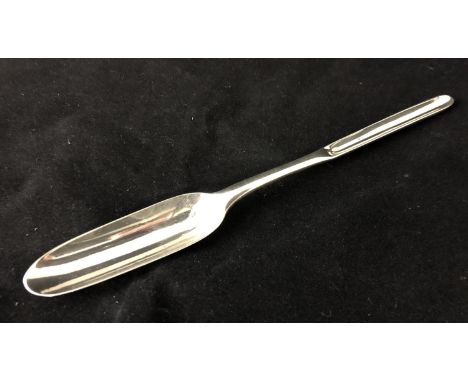 18 th C HM Silver important Marrow Spoon - a double ended reversible Hall Marked Marrow Spoon / Scoop by lady Silversmith Eli